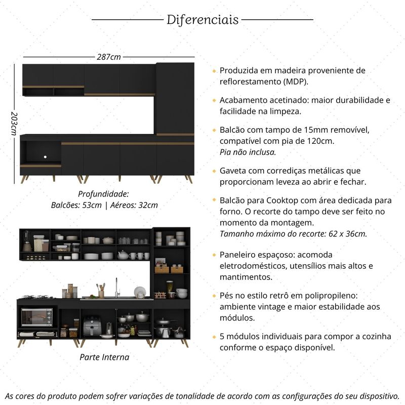 cozinha-modulada-completa-compacta-5-pcs-com-balcao-para-cooktop-veneza-multimoveis-mp2270-preto-dourado