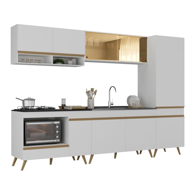 cozinha-modulada-completa-287cm-5-pcs-com-balcao-para-cooktop-veneza-multimoveis-mp2271-branco-dourado