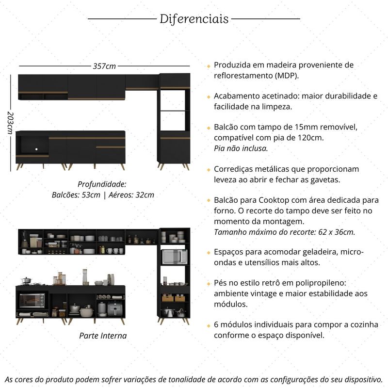 cozinha-modulada-completa-357cm-6-pcs-com-balcao-para-cooktop-veneza-multimoveis-mp2272-preto-dourado