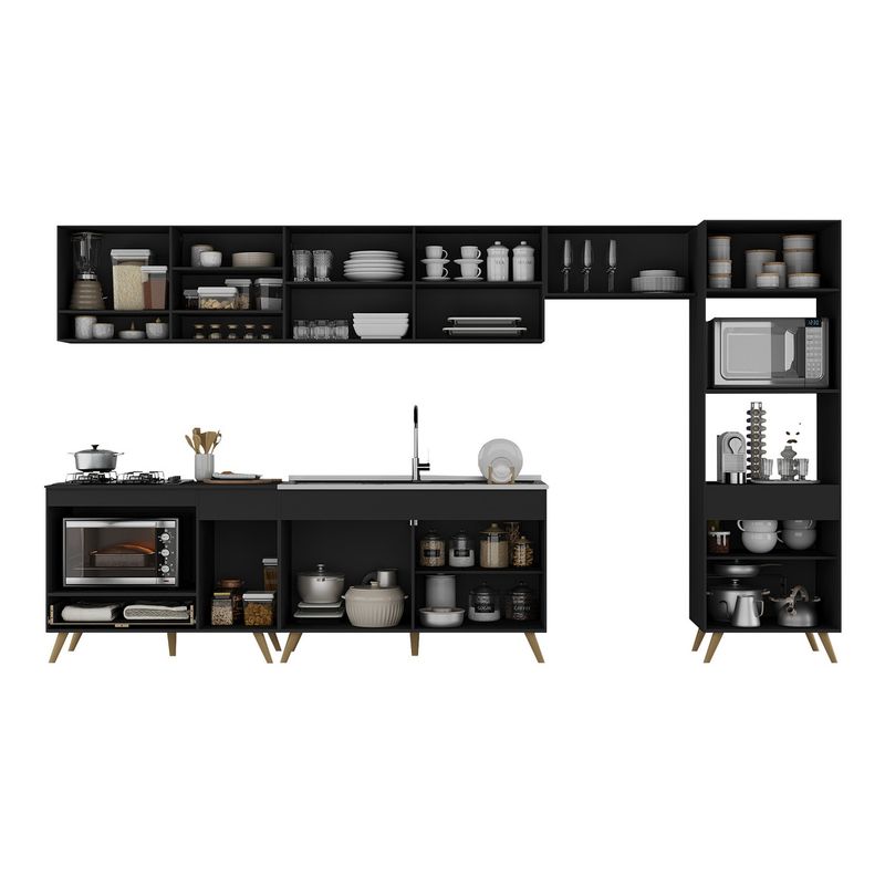 armario-de-cozinha-modulada-completa-6-pcs-com-balcao-para-cooktop-veneza-multimoveis-mp2273-preto-dourado