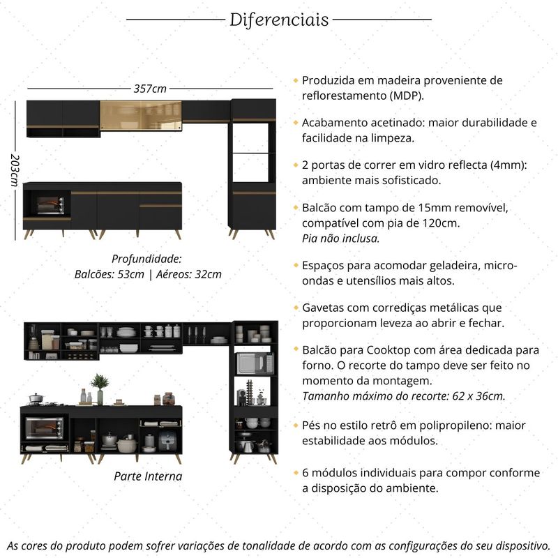 armario-de-cozinha-modulada-completa-357cm-com-balcao-para-cooktop-veneza-multimoveis-mp2274-preto-dourado