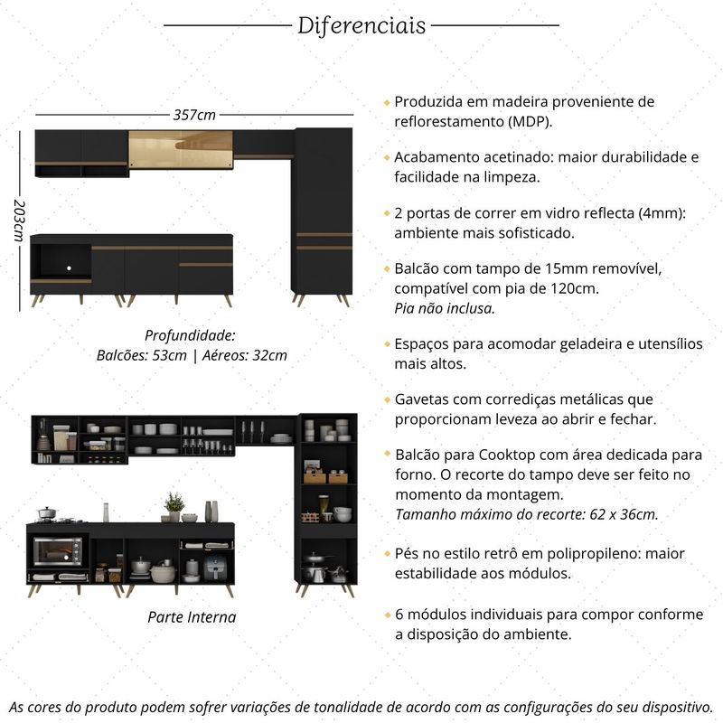 cozinha-modulada-completa-357cm-6-pecas-com-balcao-para-cooktop-veneza-multimoveis-mp2275-preto-dourado