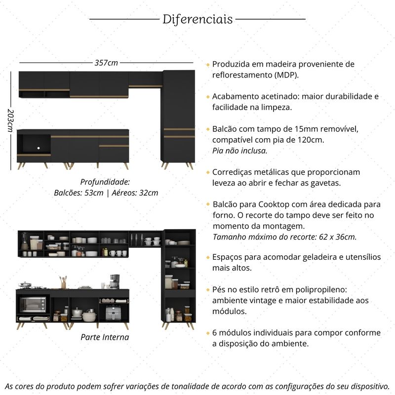 cozinha-modulada-completa-357cm-6-pecas-com-balcao-para-cooktop-veneza-multimoveis-mp2277-preto-dourado