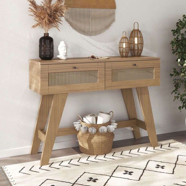 Aparador Buffet 110cm 2 Gavetas Retrô Multimóveis CR50125 Carvalho