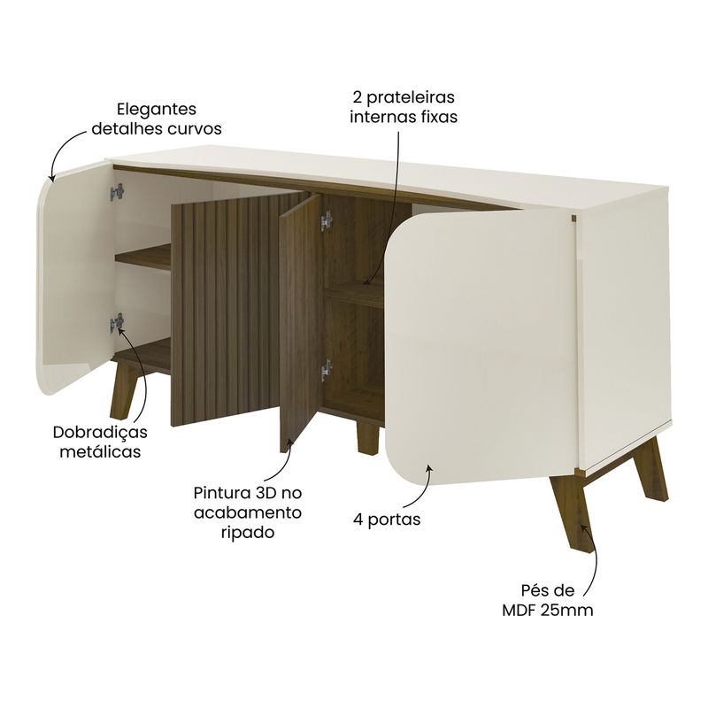 aparador-buffet-160cm-4-portas-com-pes-retro-multimoveis-cr50126-off-white-pinho-ripado