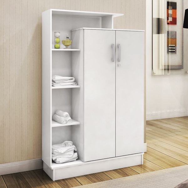Sapateira Multiuso 2 Portas com Chave 91cm Multimóveis CR35293 Branco