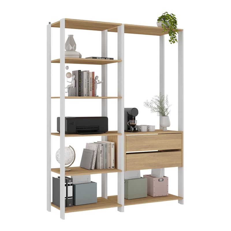 estante-livreiro-modular-135cm-2-pecas-com-2-gavetas-multimoveis-mp6029-branco-madeirado