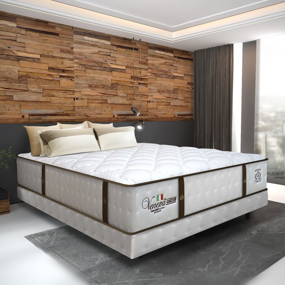 Cama Box Conjugado Casal com Colchão (138x69x188) Veneza II Gazin