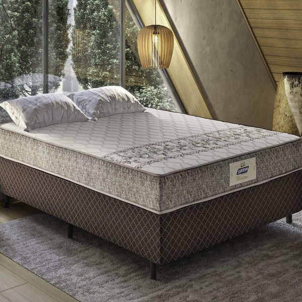 Cama Box Conjugado Casal com Colchão (138x59x188) Macau Gazin CR35359 Marrom
