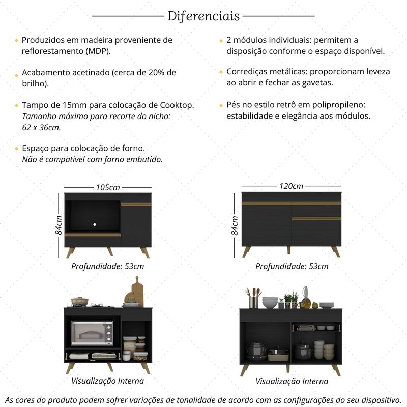 kit-balcao-cozinha-para-cooktop-forno-105cm-e-balcao-120cm-veneza-multimoveis-mp2289-preto-dourado