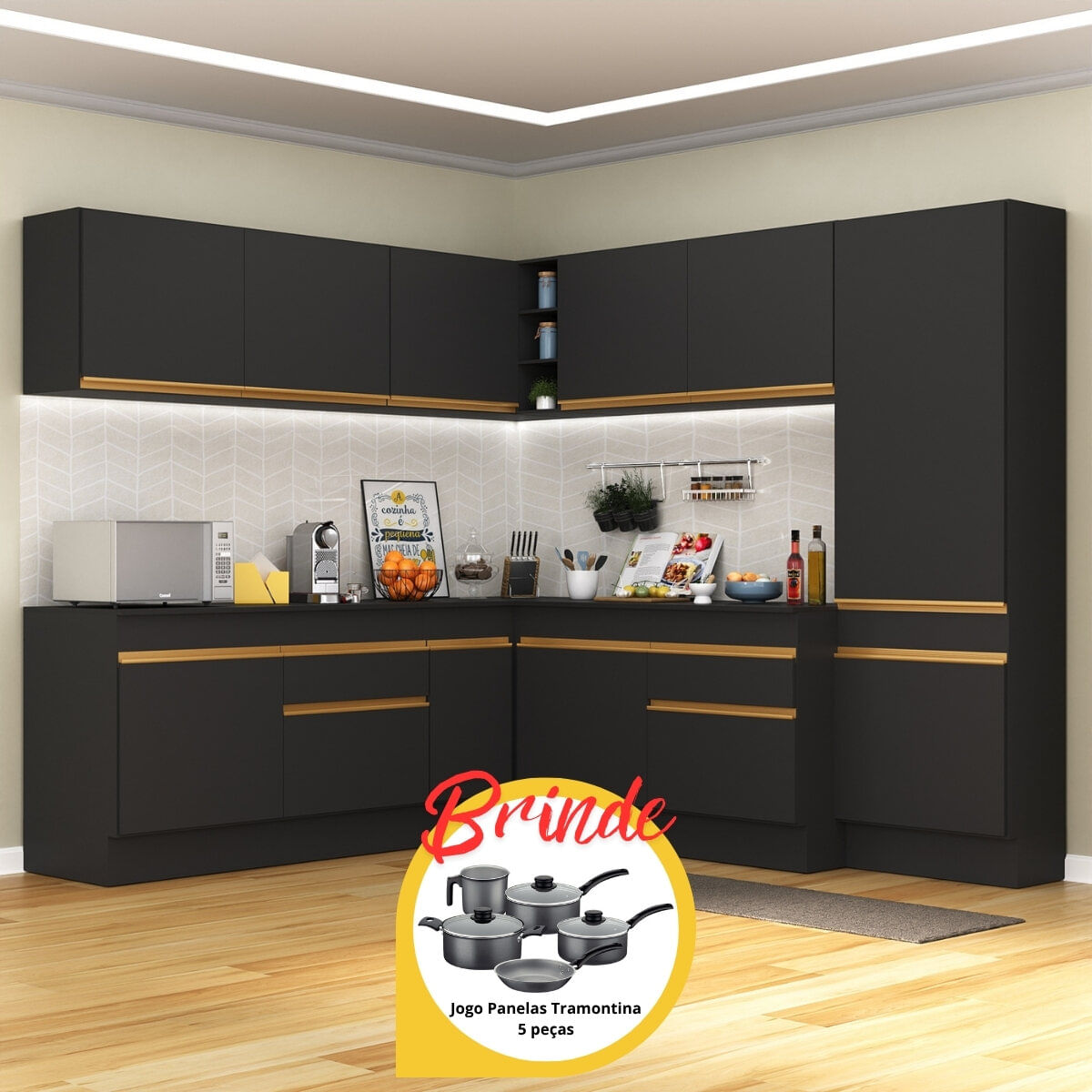 Cozinha Completa 5 Peças Veneza Multimóveis MDP MP3689 - Multimóveis