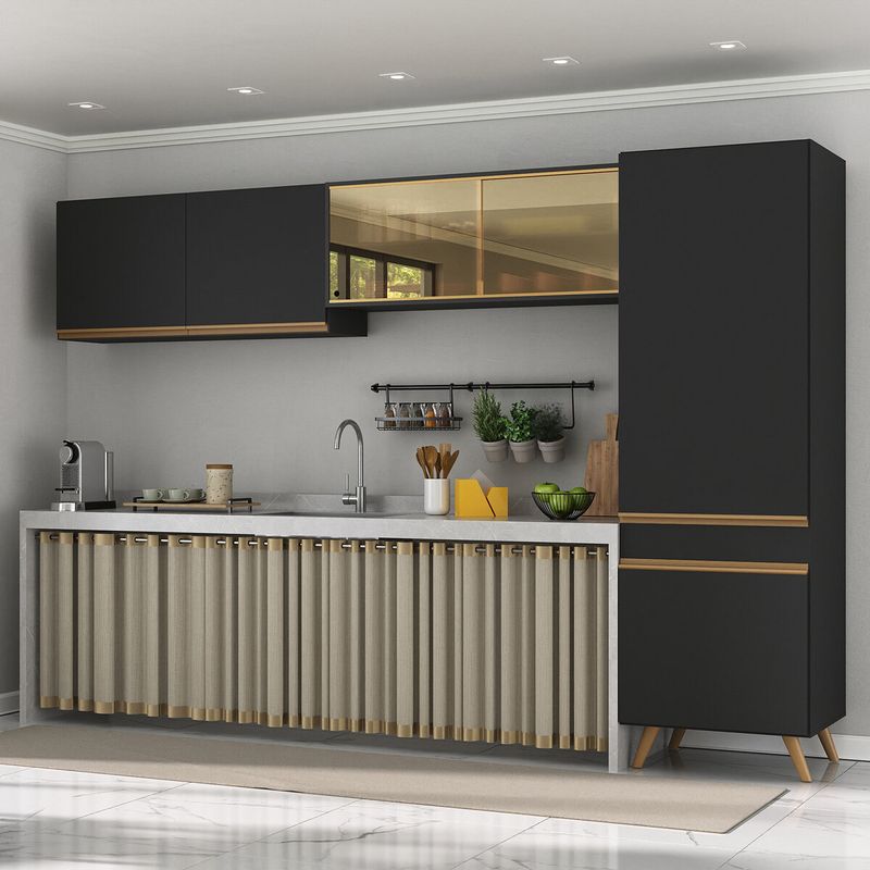 armario-cozinha-modulada-compacta-com-vidros-302cm-3-pecas-veneza-multimoveis-mp2299-preto-dourado