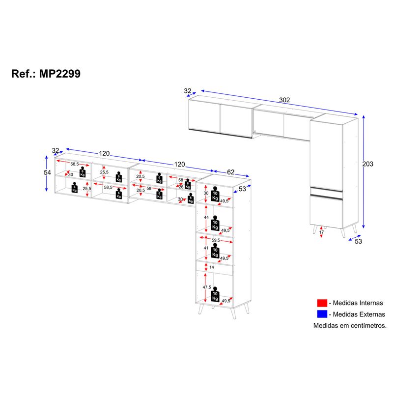 armario-cozinha-modulada-compacta-com-vidros-302cm-3-pecas-veneza-multimoveis-mp2299-preto-dourado