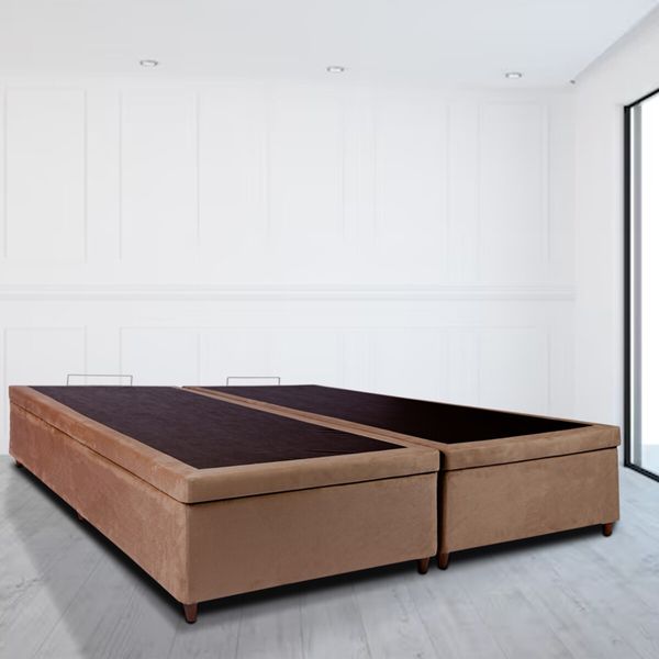 Base Box Baú Bipartido Queen 158x198x46cm Luana Multimóveis CR35382 Castor