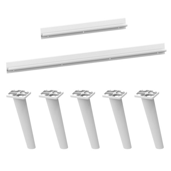 Kit 2 Puxadores com 5 Pés Palito Retrô para Balcão Cozinha 105cm Veneza Multimóveis MP2306 Branco