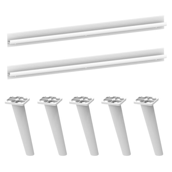 Kit 2 Puxadores com 5 Pés Palito Retrô para Balcão Cozinha 120cm Veneza Multimóveis MP2308 Branco