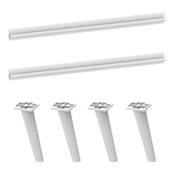 Kit 2 Puxadores com 4 Pés Palito Retrô para Balcão Cozinha 70cm Veneza Multimóveis MP2309 Branco