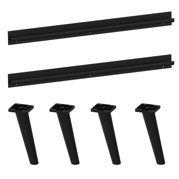 Kit 2 Puxadores com 4 Pés Palito Retrô para Paneleiro 62cm Veneza Multimóveis MP2310 Preto