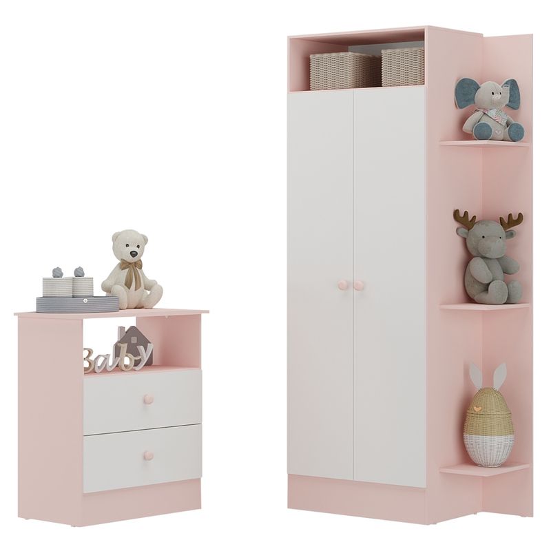 guarda-roupas-2-portas-com-comoda-2-gavetas-multimoveis-mp4264-rosa-branco