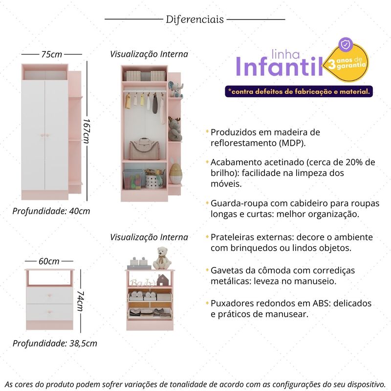 guarda-roupas-2-portas-com-comoda-2-gavetas-multimoveis-mp4264-rosa-branco