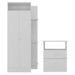 Guarda-Roupas 2 Portas com Cômoda 2 Gavetas Multimóveis MP4264 Branco-1758906607220