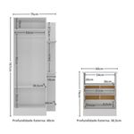 Guarda-Roupas 2 Portas com Cômoda 2 Gavetas Multimóveis MP4264 Branco-1758906614244