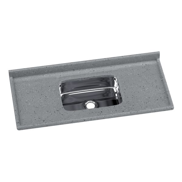 Pia de Cozinha Mármore Sintético 120x55cm com Cuba Aço Inox Multimóveis CR20472 Cinza