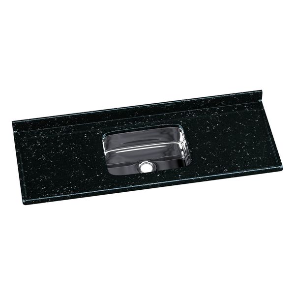 Pia de Cozinha Mármore Sintético 140x55cm com Cuba Aço Inox Multimóveis CR20473 Preto