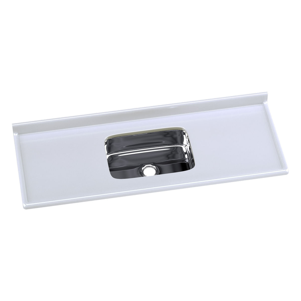Pia de Cozinha Mármore Sintético 140x55cm com Cuba Aço Inox Multimóveis CR20473 Gelo