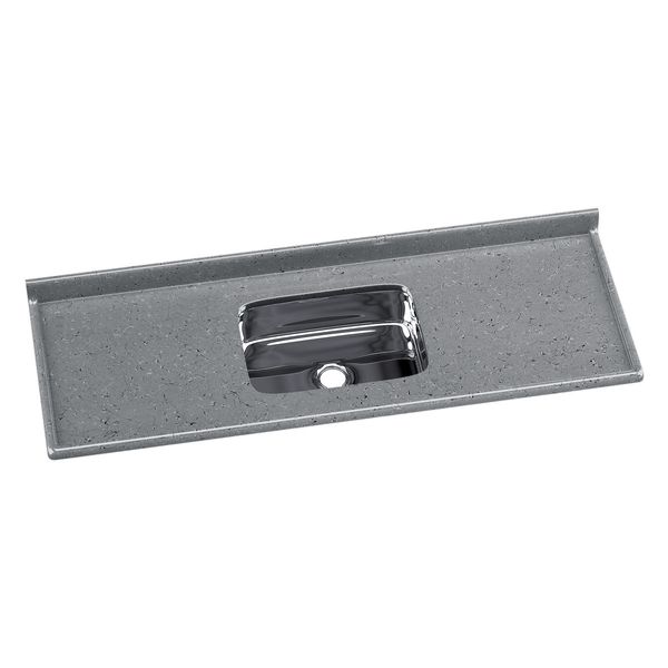 Pia de Cozinha Mármore Sintético 150x55cm com Cuba Aço Inox Multimóveis CR20474 Cinza