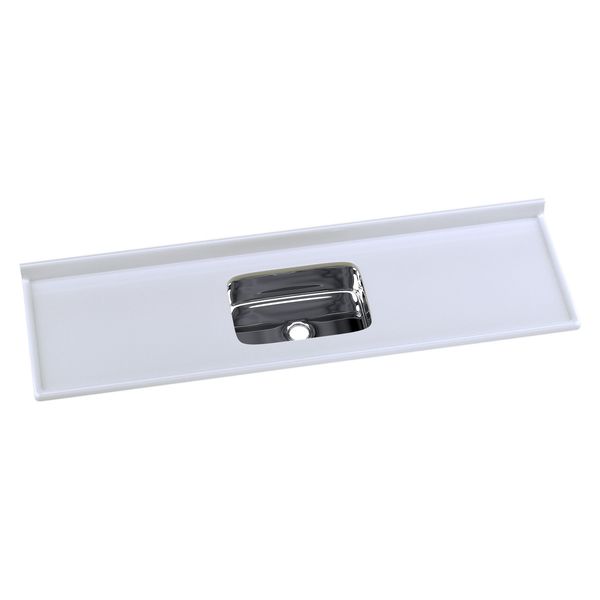 Pia de Cozinha Mármore Sintético 180x55cm com Cuba Aço Inox Multimóveis CR20476 Gelo