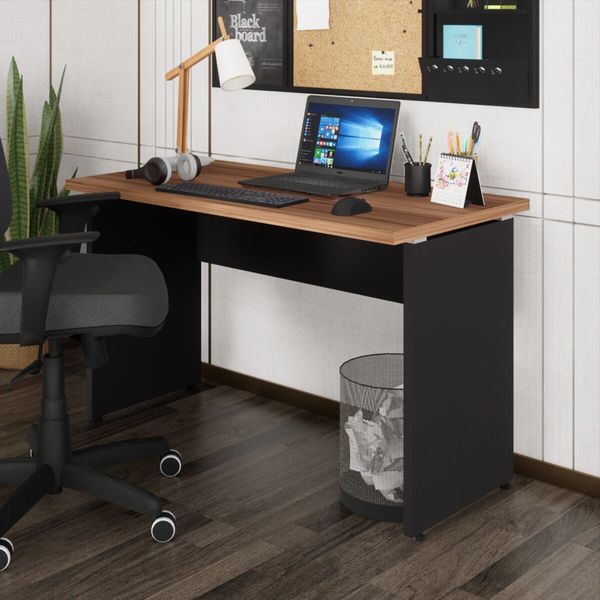 Escrivaninha Mesa de Escritório 120cm Multimóveis CR25312 Sevilha/Preto