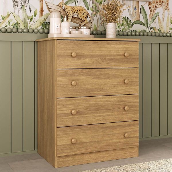 Cômoda Infantil 65cm com 4 Gavetas Encanto Multimóveis MP4427 Madeirado