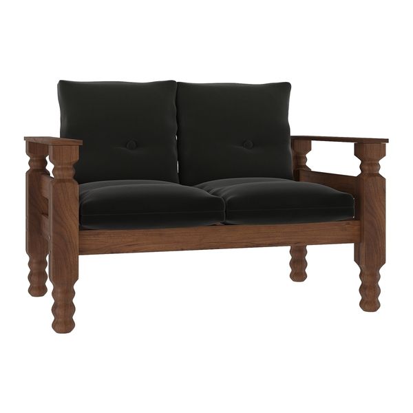 Namoradeira 2 Lugares Madeira Maciça Liz Multimóveis CR7002 Grafite