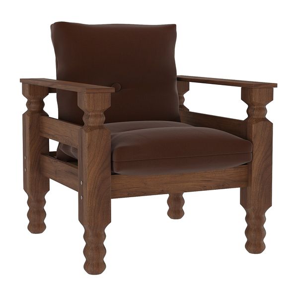 Poltrona Madeira Maciça Liz Multimóveis CR7003 Marrom