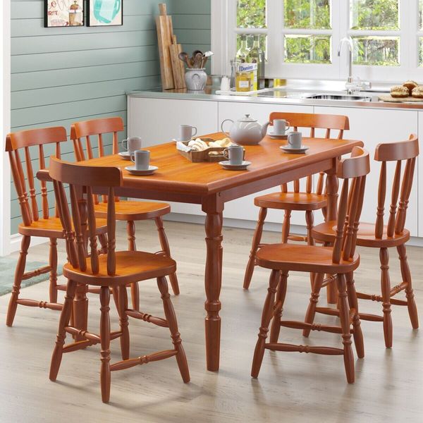 Conjunto Mesa de Jantar 160cm com 6 Cadeiras Multimóveis CR50085 Mel