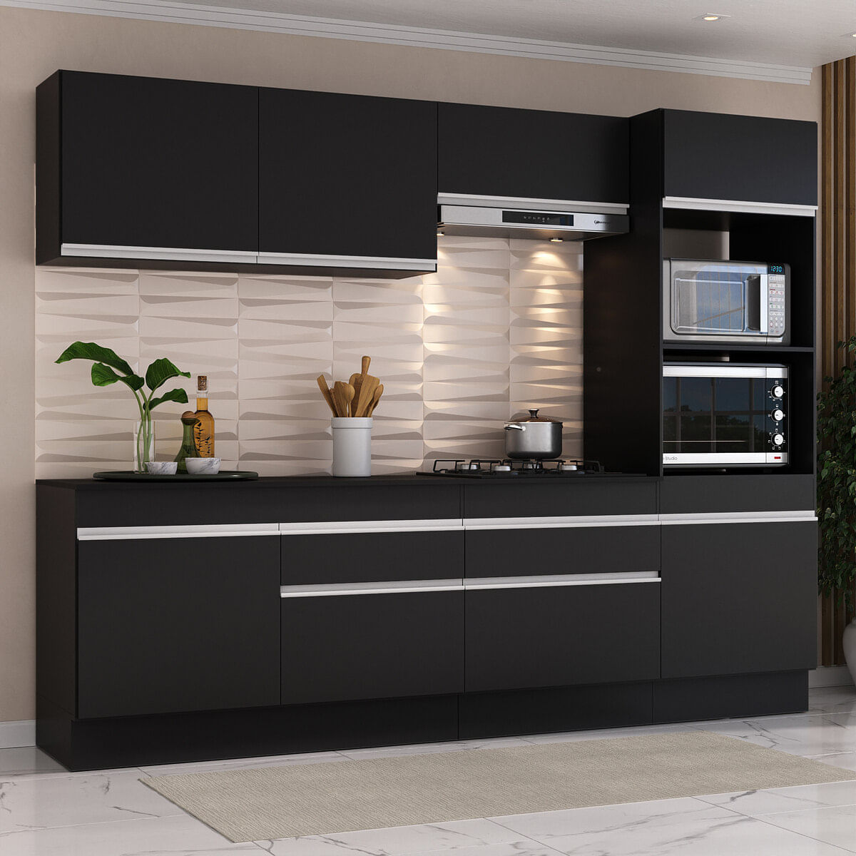 Armário de Cozinha Completa 5 peças com Rodapé MP2180 Made