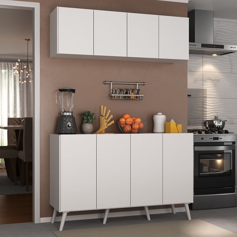 Kit Armário De Cozinha Aéreo/balcão Retrô Multimóveis Mp2170