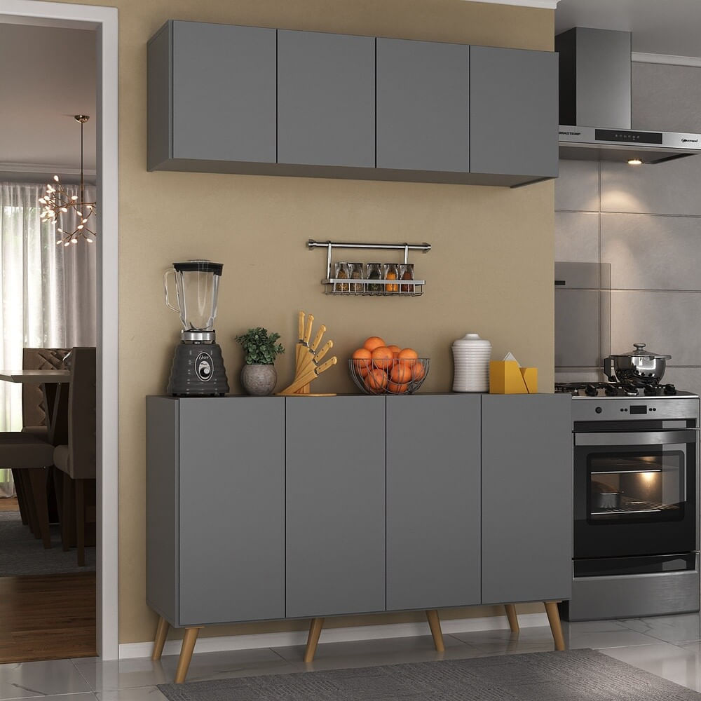 Armário de Cozinha Compacta 4 peças e Balcão MP3697 Veneza