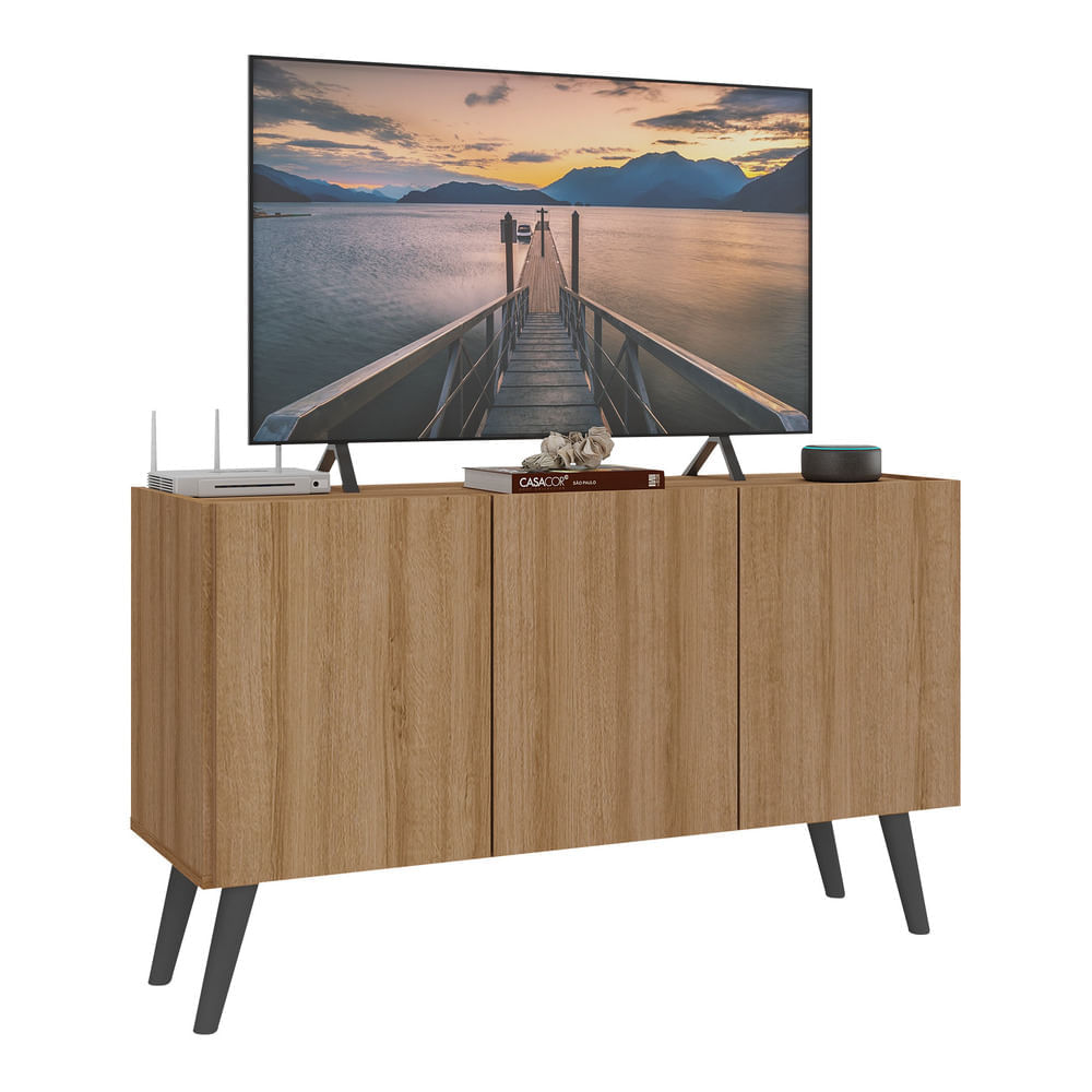 Rack Retrô para TV até 32 Polegadas com 3 Portas Multimóveis