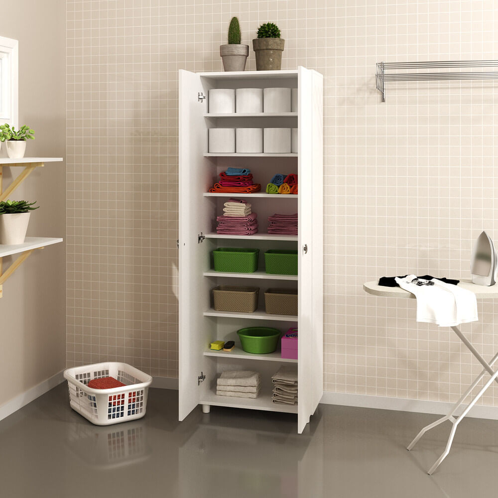 Armário Lavanderia Multiuso com 2 Portas Multimóveis CR30005 Branco