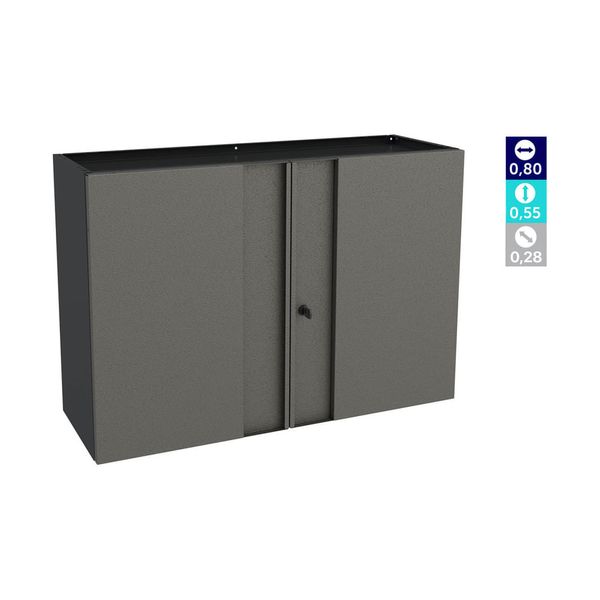 Armário Aço Lavanderia Multiuso Multimóveis CR6042 Cinza/Pto