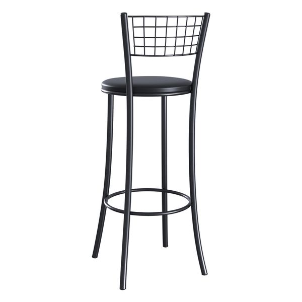 Banqueta Alta Aço com Assento Estofado Multimóveis CR50263 Preto