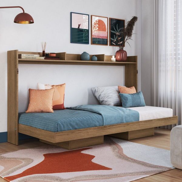 Cama de Solteiro Articulada para Colchão 188x78cm Multimóveis CR40129 Mel