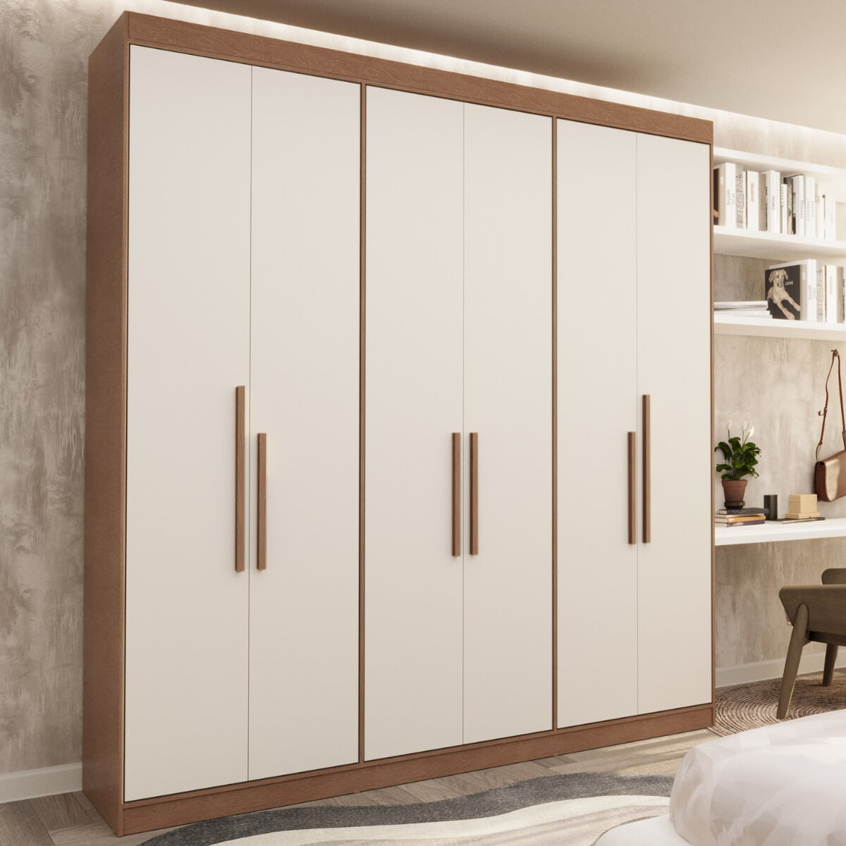 Guarda-Roupas Casal 8 Portas 242cm Multimóveis CR35261 Castanho