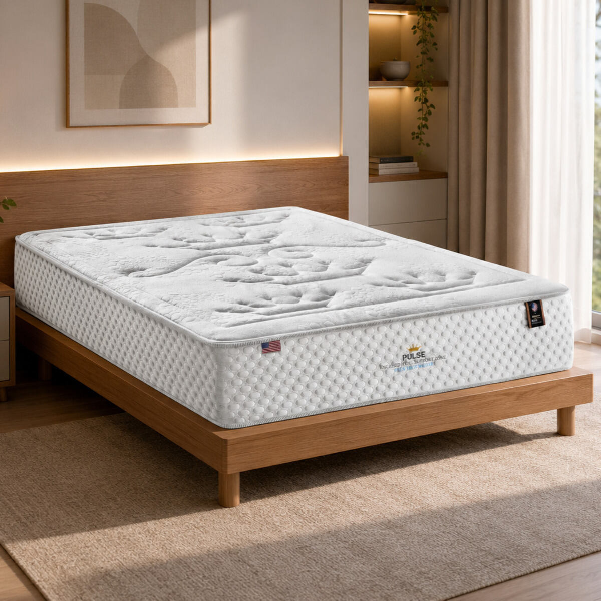 Colchão de Casal Molas Ensacadas (138x188x35) Pulse King Koil CR455C Branco