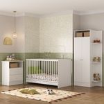 Jogo De Quarto Infantil Trevalla Móveis Pom Pom 3 Peças Branco-1758906013956