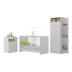 Jogo De Quarto Infantil Trevalla Móveis Pom Pom 3 Peças Branco-1758906052242