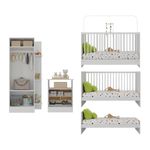 Jogo De Quarto Infantil Trevalla Móveis Pom Pom 3 Peças Branco-1758906074305