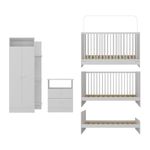 Jogo De Quarto Infantil Trevalla Móveis Pom Pom 3 Peças Branco-1758906087217
